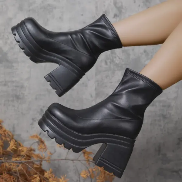 Fashion Leather Boots - Image 4
