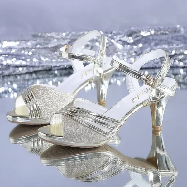 Peep Toe High Heeled Women Sandals Fashion Ladies Summer Shoes Brand Spike Heels 6cm Gold Silver - AliExpress 322 - Image 6