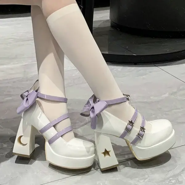 Women Shoes High Heels Pumps Women 2024 Spring Punk Thick Heel Mary Jane Lolita Shoes Woman Patent Leather Cosplay Shoes - AliExpress - Image 3