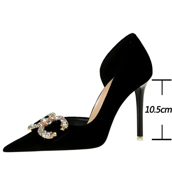 Luxury high heels Women 7 cm 10.5 cm stilettos Metal Rhinestone Women Pumps Fashion Wedding shoes Ladies Sexy Prom Shoes 2025 - AliExpress - Image 2