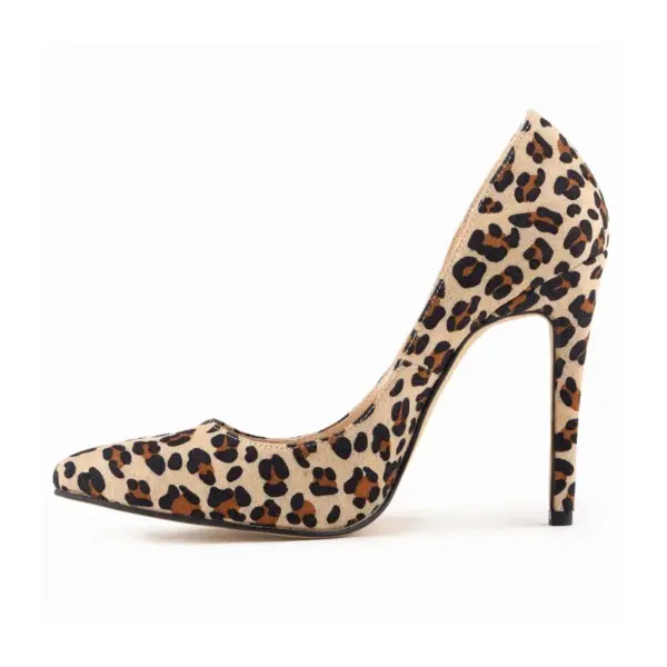 Women Pumps New Sexy Leopard Flock Pointed Toe Classic 11cm Velvet Leather High Heels Stiletto Lady Spring Party Wedding Shoes - AliExpress 322 - Image 4