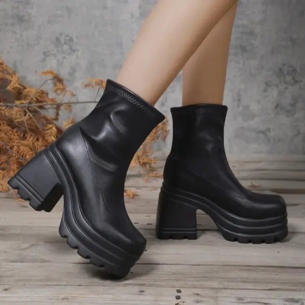 Fashion Leather Boots - Image 2