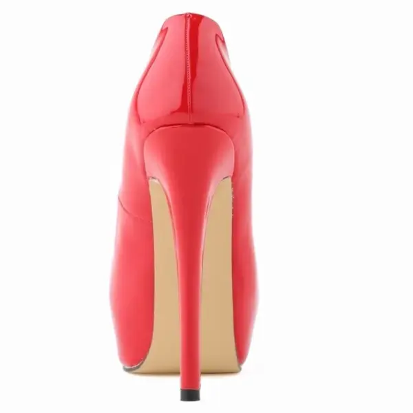 Women High Heels Pumps 14cm Round Toe Stilettos Talon Femme Sexy Ladies Red Wedding Shoes Black Platform Heels Big Size - AliExpress 322 - Image 5