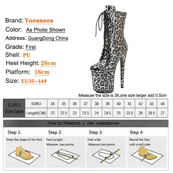 Leopard Print Design Ankle Boots - Image 4