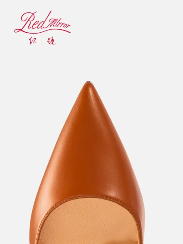 2025 New Red soled High Heels Handmade Women's Shoes Brown Soft Genuine Leather Shallow Mouth Pointed Fine Custom Shoes - AliExpress 322 - Image 4