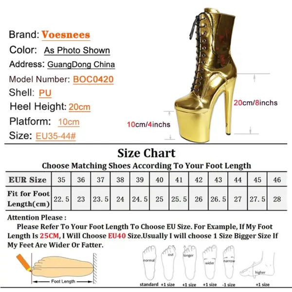 New Gold Platform 20cm/8Inch Boots - Image 5