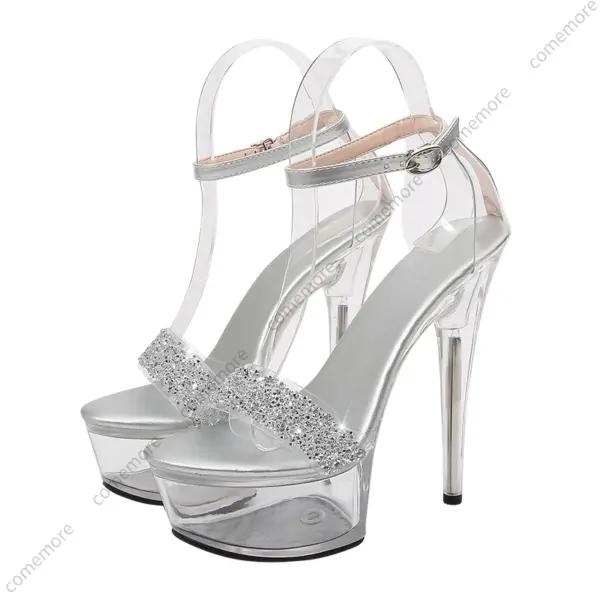 Women Black Pole Dance Sandals - Image 5