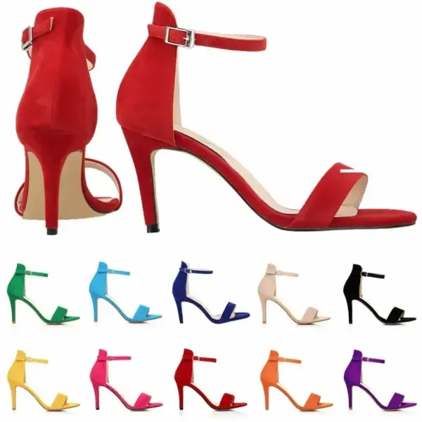 2025 New Women Sexy Pumps Sandals Summer 9cm Thin Heel Open Toe Ankle Strap High Heels Ladies Stilettos Party Red Wedding Shoes - AliExpress 322 - Image 6