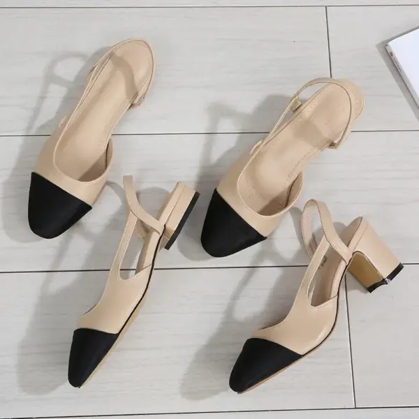 Summer French 2025 Patent Leather Mid-heel Overhead Sandals for Women Retro Skinny Heel Back Empty Shoes - AliExpress 322 - Image 2
