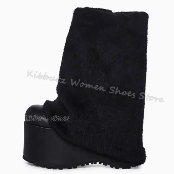 Furry Platform Ankle Boots - Image 5