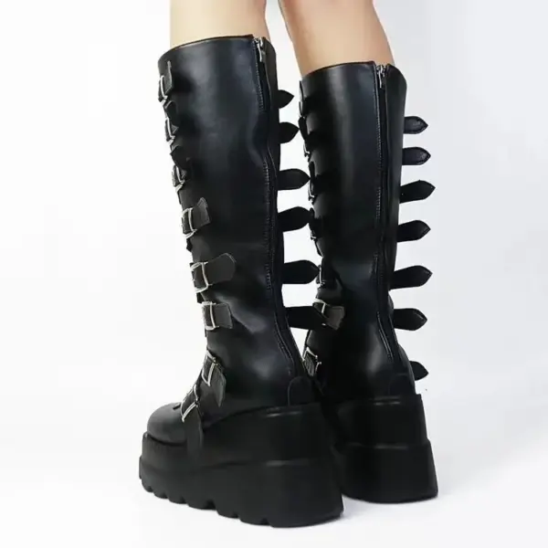 Gothic Platform Boots Punk Style - Image 4