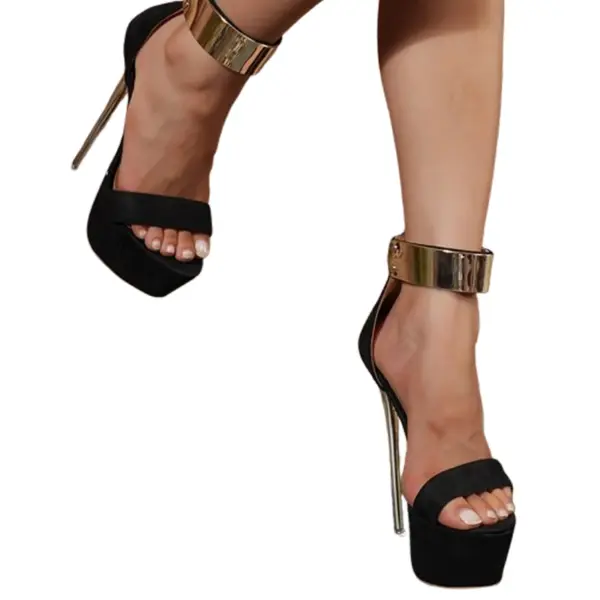 Metal Ankle Strap Platform Sandals 16CM - Image 4