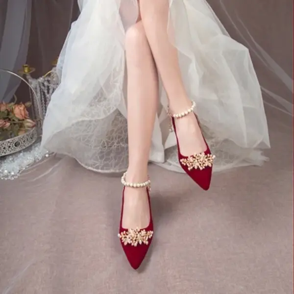 Women Red High Heel Shoes Elegant Fashion Designer Pointed Tip Fine High Heels Women Water Diamond Banquet Wedding Shoes Tacones - AliExpress 322 - Image 5