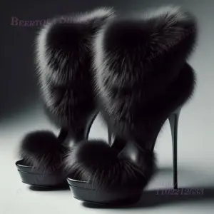 Wrapped Feathers Black Long Soft Velvet Open Heels Women Ankle Peep Toe Patent Leather Heel Zipper Stiletto Summer Hollow Shoes - AliExpress 322