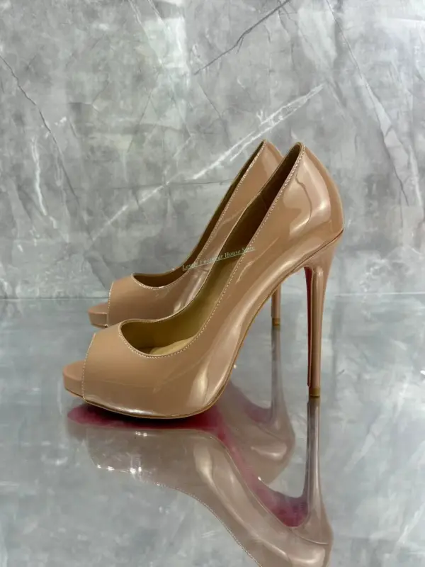 Woman New Style Leather Single Pumps Stiletto Heel Peep Toe 10Cm 12Cm Thin High Heel Female Slip On Summer Brown Sandals Shoes - AliExpress 322
