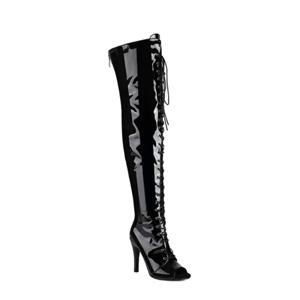 Peep toe Ultra Slim Heel Slimming Personality Over The Knee High Boots Side Zipper Breathable Lining New Long Boots - AliExpress 322 - Image 3