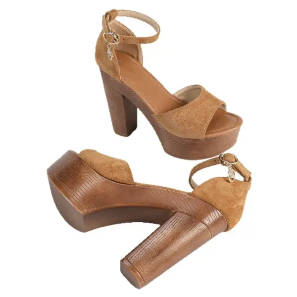 Beige High-heeled Clogs - Image 5