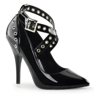 Women Black/red Metal Straight Strap Pumps for Shallow Pointed Toe Ankle Buckle Sexy Stiletto Heels Spring Autumn Mature Pumps - AliExpress