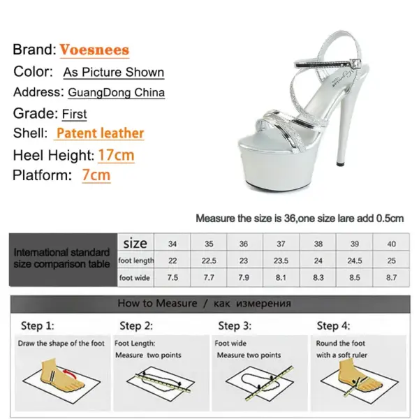 Sexy Thin Band Sandals 2023 Summer Platform Super High Heels 17CM Silver Party Wedding Shoes Women Fashion Shiny Sequined Pumps - AliExpress 322 - Image 6