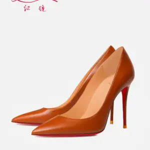 2025 New Red soled High Heels Handmade Women's Shoes Brown Soft Genuine Leather Shallow Mouth Pointed Fine Custom Shoes - AliExpress 322