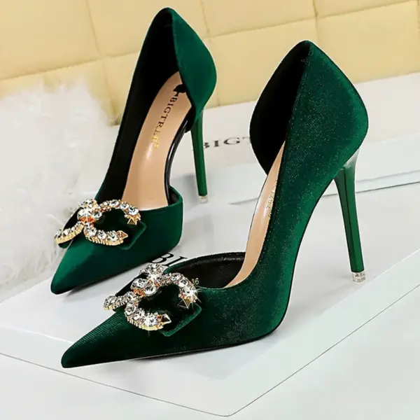 Luxury high heels Women 7 cm 10.5 cm stilettos Metal Rhinestone Women Pumps Fashion Wedding shoes Ladies Sexy Prom Shoes 2025 - AliExpress - Image 5