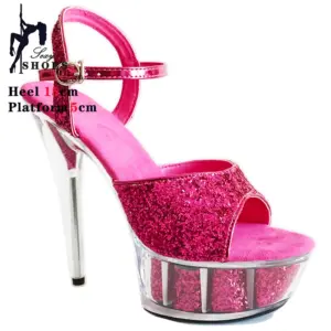2023 Pink Platform Sandals for Woman Summer Crystal Heels Sandals 15CM Colorful Sequins Peep Toe Pole Dance Shoes Chic Stiletto - AliExpress