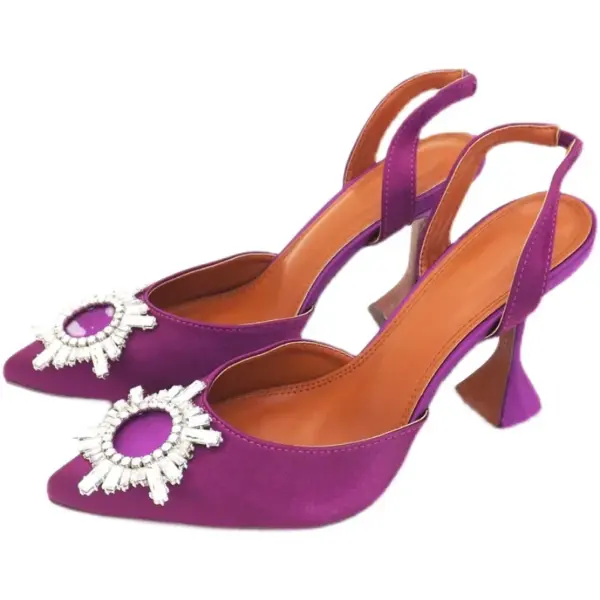 2025 Fall Fashion Pointed Toe High Heels Sun Buckle Baotou Women's Sandals Backspace Low Top Single Shoes - AliExpress 322 - Image 6