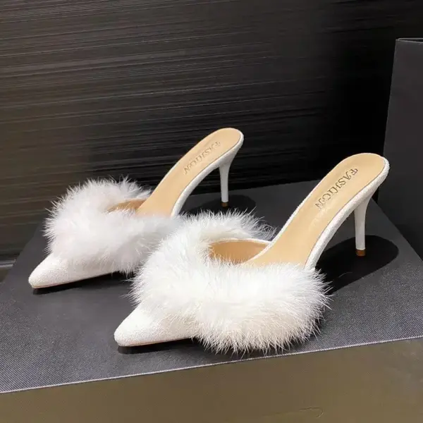 Warm Plush Pointed Toe Slippers - Image 2