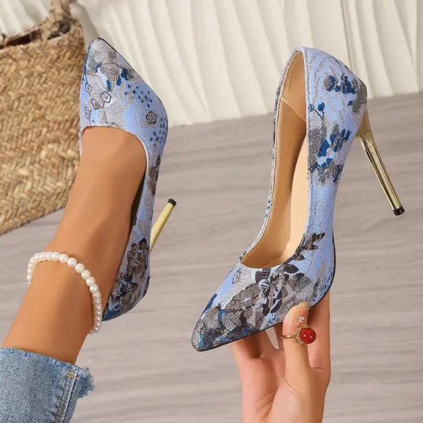 Fashion Show Sexy Shoes 2024 Spring Autumn New Embroidery Women's High Heel Pumps Stiletto Pointed Toe Large Size High Heels - AliExpress 322