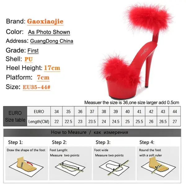 17CM Fur Womens Party Shoes Fashion 2023 Summer Sexy Exquisite Open Toe Ladies Shoes Female Stiletto Super High Heel Sandals - AliExpress 322 - Image 2