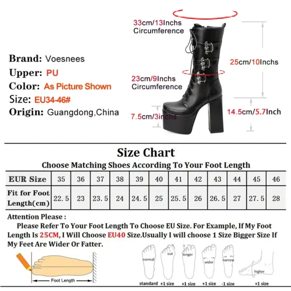 Gothic Style Black Boots Punk - Image 4