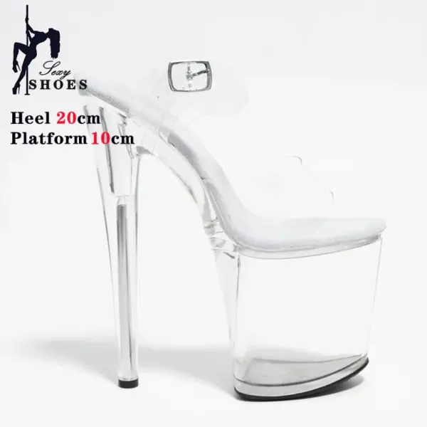 Transparent Crystal Women Sandals Pole Dancing - Image 3