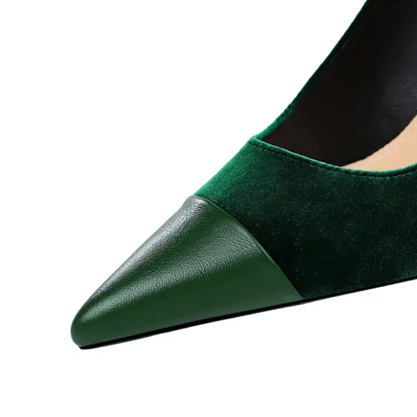 BIGTREE Velvet Mixed Colors High Heels Slingback Women's Lady Pumps Stiletto 7/9.5cm Prom Casual High-Heeled sandals Green Black - AliExpress 322 - Image 5