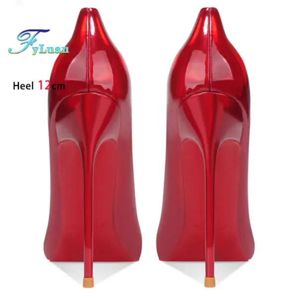 FyLuan Laser Red Female Wedding Shoes Fashionable Banquet Slim Heels Sexy Shallow Mouth Dress Women Stiletto Pointed Toe Pumps - AliExpress 322 - Image 3