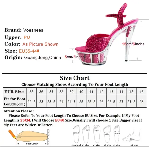 2023 Pink Platform Sandals for Woman Summer Crystal Heels Sandals 15CM Colorful Sequins Peep Toe Pole Dance Shoes Chic Stiletto - AliExpress - Image 6