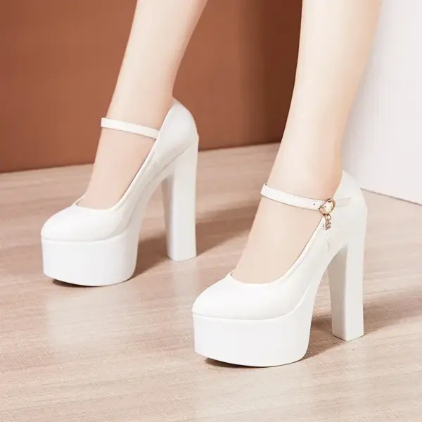 15cm Small Size 32-43 Sexy Extreme Block High Heels Shoes for Dress Model Party Wedding 2025 Shallow Thick Bottom Platform Pumps - AliExpress - Image 6
