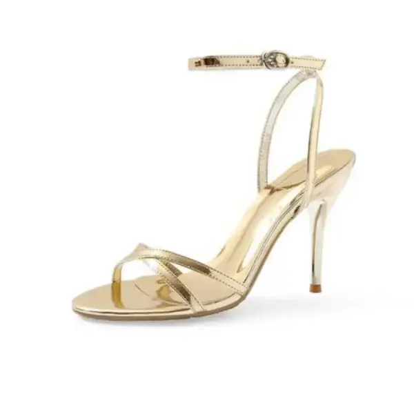 33-41 Summer New High Heel Sandals Women Open Toe Gold Heel Sexy Silver Ankle Strap Sandals - AliExpress 322 - Image 4
