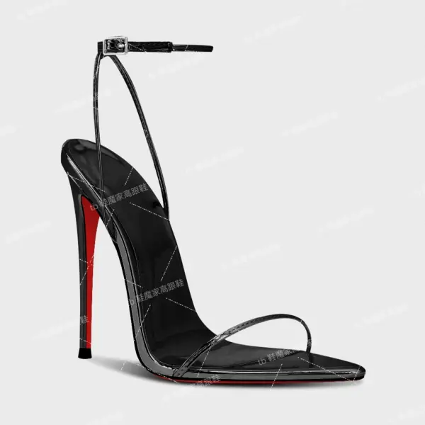 Silver 13cm thin heel pointed red sole high heels 2025 new sexy one-word buckle fashion sandals single shoes - AliExpress 322 - Image 2