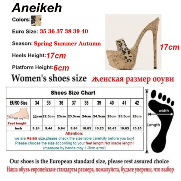 Aneikeh Sexy Leopard Platform Sandals High Heels 2025 Summer Slippers Mules Ladies Fashion Peep Toe Slip On Club Shoes Sliders - AliExpress 322 - Image 6