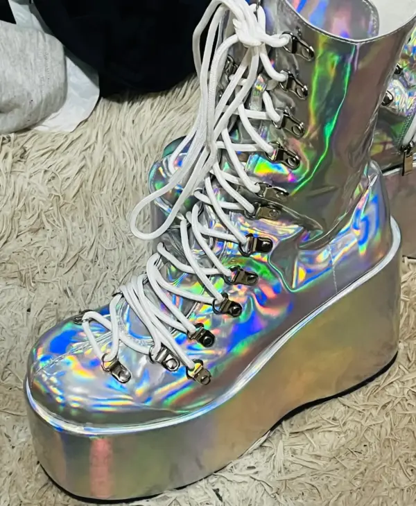12.5cm fashion wedge heel, stage performance style, street style, sexy custom boots, model stage show ankle boots - AliExpress 322 - Image 2