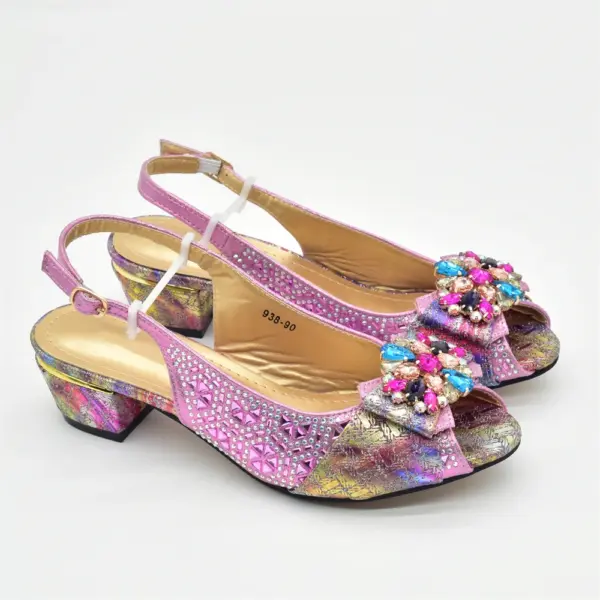 Latest Pink Shoe and Bag Set Women Italian Decorated with Rhinestone African Women Wedding Shoes Bride Plus Size Women Pumps 43 - AliExpress 322 - Image 5