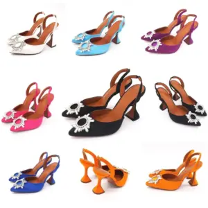 2025 Fall Fashion Pointed Toe High Heels Sun Buckle Baotou Women's Sandals Backspace Low Top Single Shoes - AliExpress 322