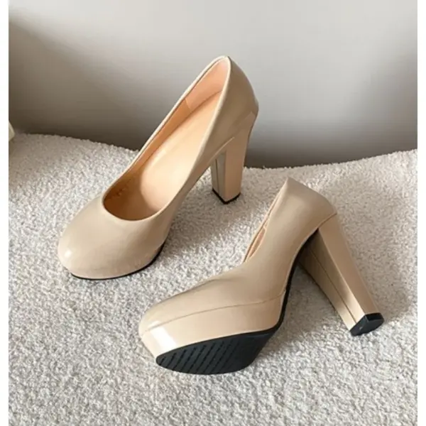 New High Heels Shoes Women White Wedding Shoes Thick High Heels Fashion Party Pumps Footwear Black Red Big Size 34-42 - AliExpress 322 - Image 4