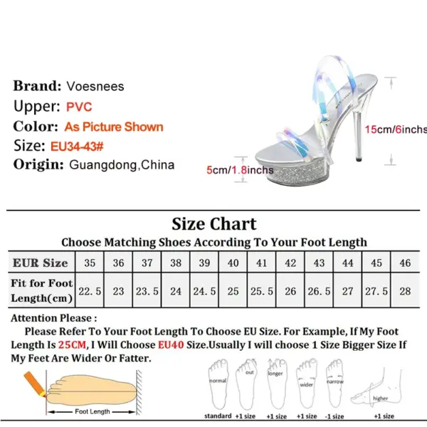 Model Show Stiletto Heels Summer Women Platform Shoes Magical Color Transparent Wedding Sandals Sexy Narrow-band 13CM High Heels - AliExpress 322 - Image 4