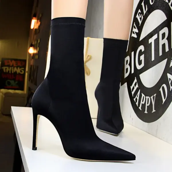 Women 7.5cm 10cm Silk Sock Boots - Image 3