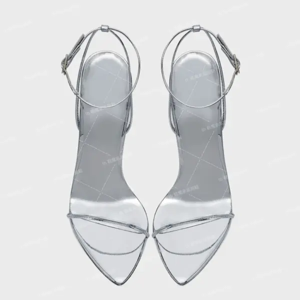 Silver 13cm thin heel pointed red sole high heels 2025 new sexy one-word buckle fashion sandals single shoes - AliExpress 322 - Image 4