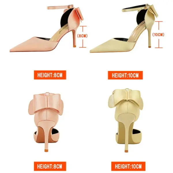 BIGTREE Shoes Bow Woman Pumps Silk High Heels Women Shoes Stiletto Red Wedding Shoes Women Heels Women Sandals 8cm and 10cm - AliExpress 322 - Image 2