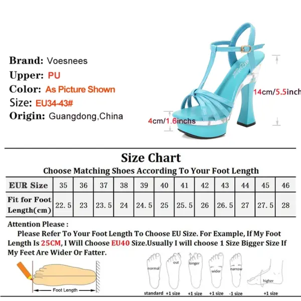 Women High Heeled Sandals 2024 New Sexy T Strap Summer Ladies Party Shoes Pink Platform 14CM Square Heels Ankle Buckle Sandalias - AliExpress - Image 4