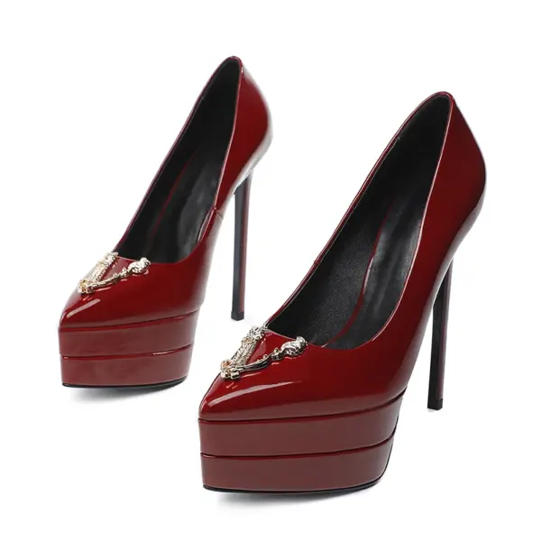 2023 15cm Stiletto High Heel Pointed Lacquer Leather Fashion Sexy High Heels Wedding Party Luxury Brand High Heels Women's Shoes - AliExpress - Image 6