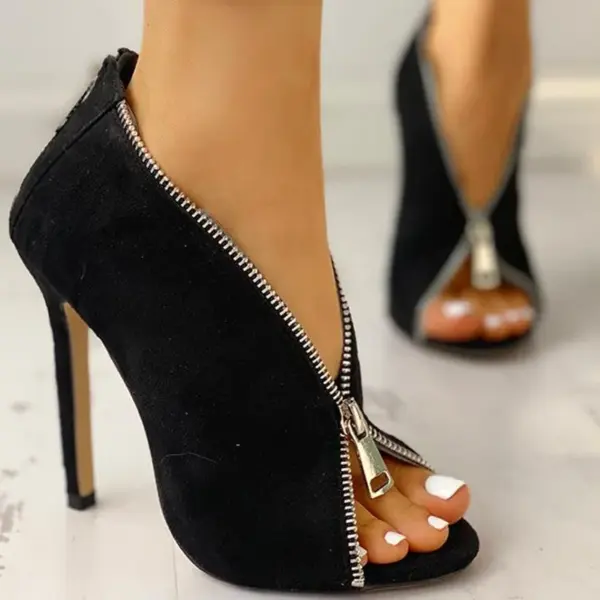 2025 Sandals Black Shoes for Women Large Size Summer Heels Open Toe New Beige Big Fashion Sexy Velvet Girls Closed Comfort Peep - AliExpress 322